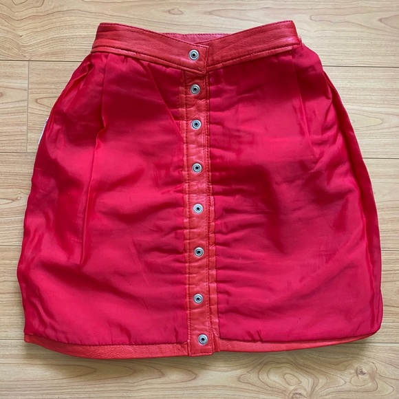 Leather Ruching Skirt - Picture 3 of 8